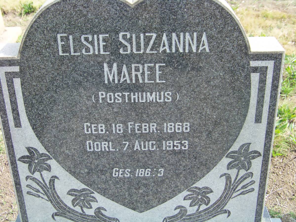 MAREE Elsie Suzanna nee POSTHUMUS 1868-1953