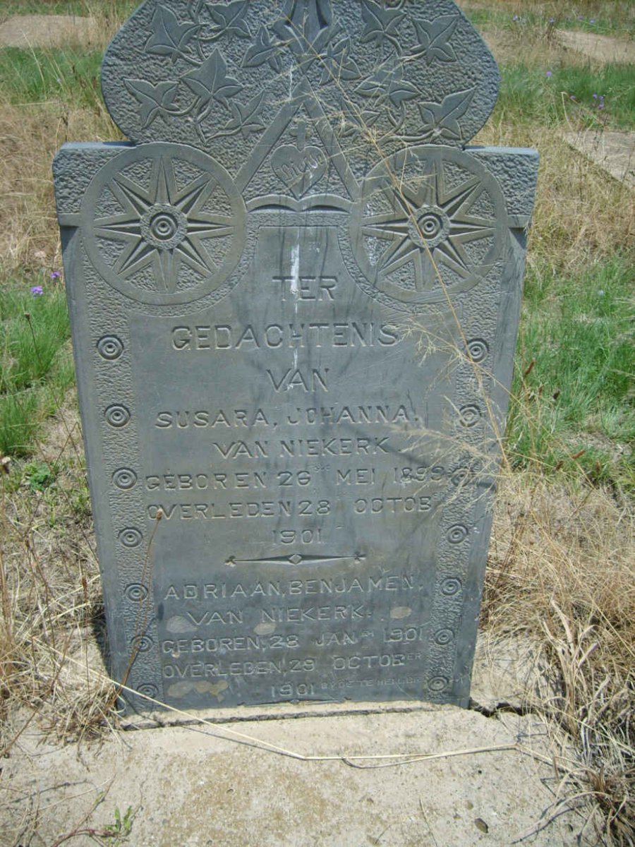 NIEKERK Susara Johanna, van 1899-1901 :: VAN NIEKERK Adriaan Benjamin 1901-1901