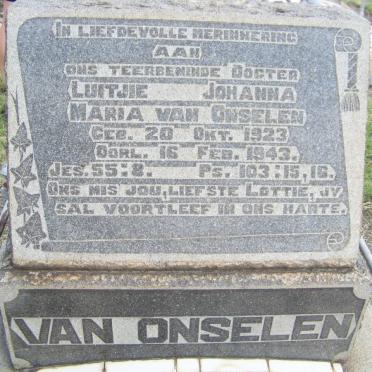 ONSELEN Luitjie Johanna Maria, van 1923-1943