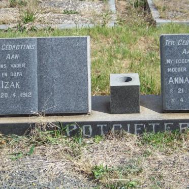 POTGIETER Izak 1912- &amp; Anna C.C. 1912-1978