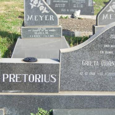 PRETORIUS Grieta nee HORN 1918-1999
