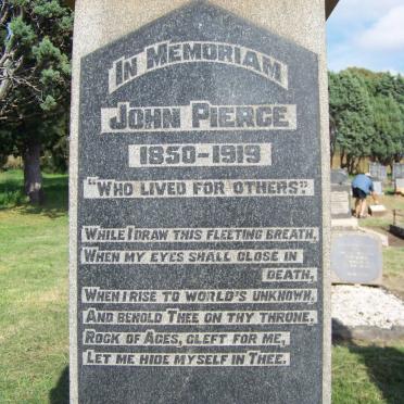 PIERCE John 1850-1919