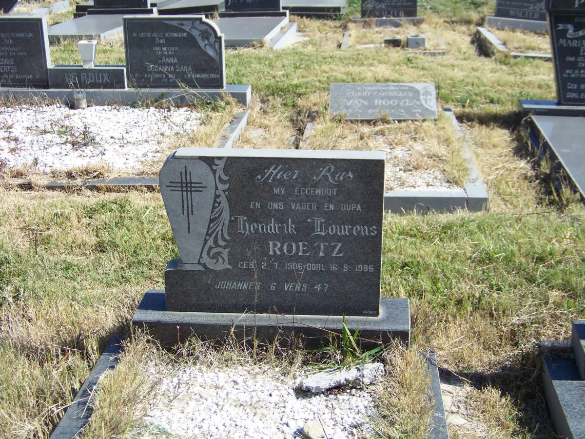 ROETZ Hendrik Lourens 1906-1985