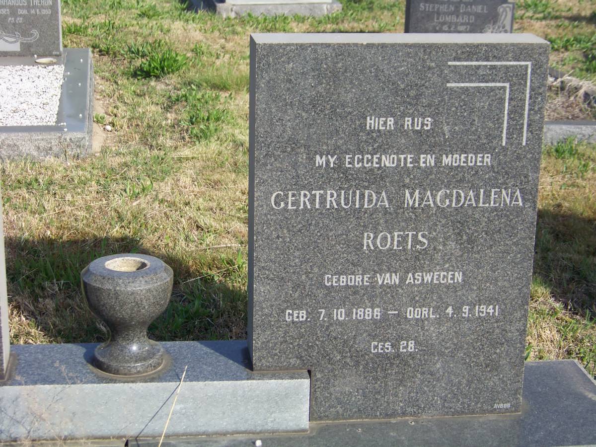 ROETS Gertruida Magdalena nee VAN ASWEGEN 1886-1941