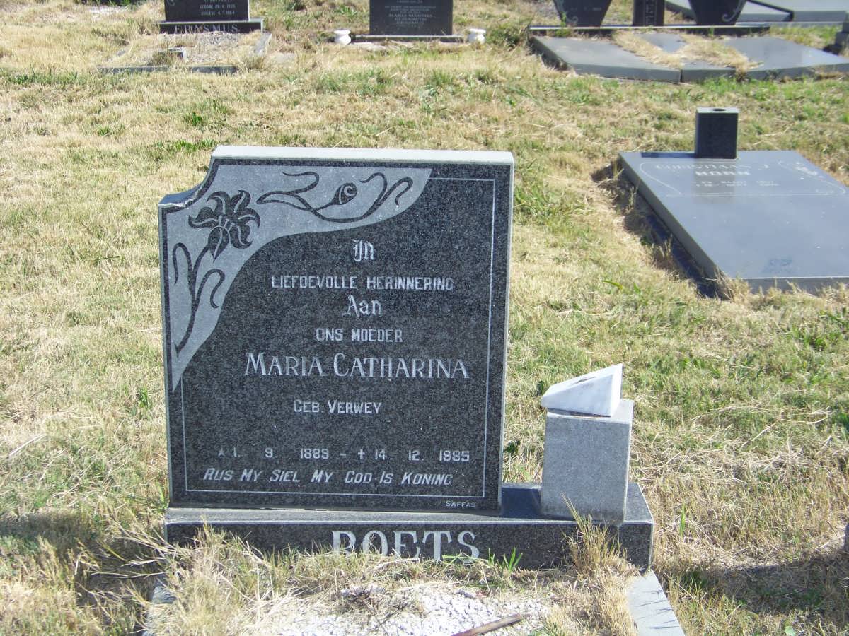 ROETS Maria Catharina nee VERWEY 1889-1985