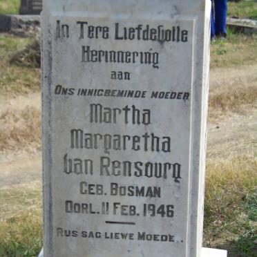 RENSBURG Martha Margaretha, van nee BOSMAN -1946