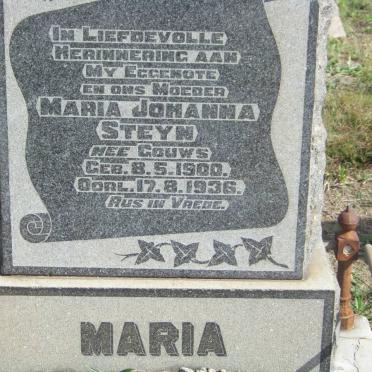 STEYN Maria Johanna nee GOUWS 1900-1936