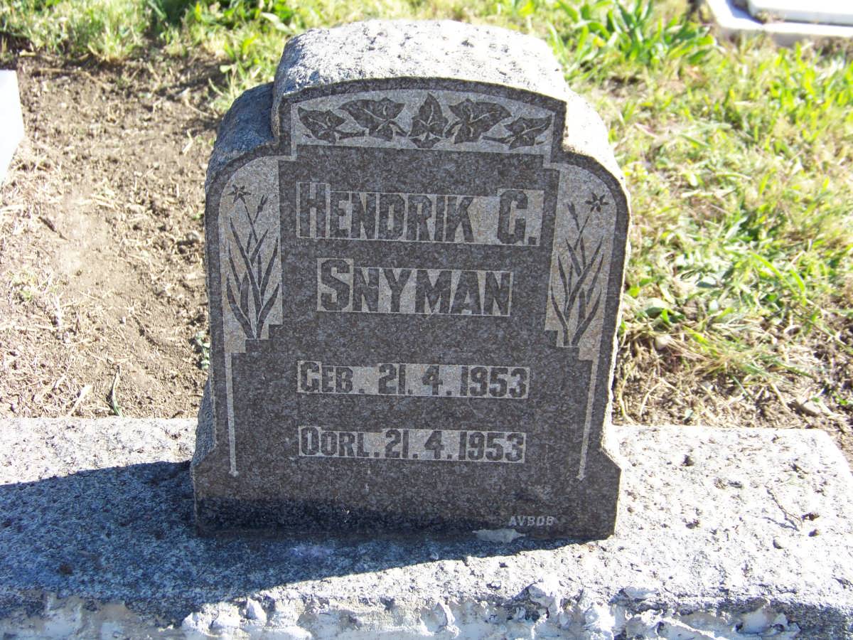 SNYMAN Hendrik G. 1953-1953