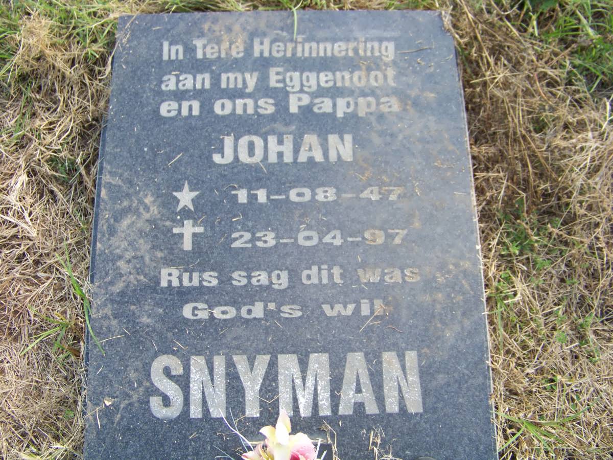 SNYMAN Johan 1947-1997
