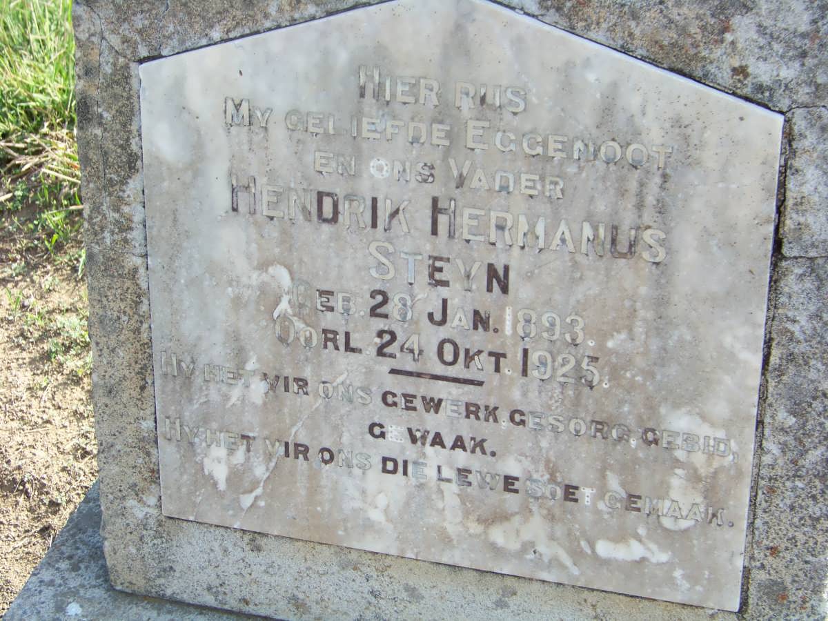 STEYN Hendrik Hermanus 1893-1925