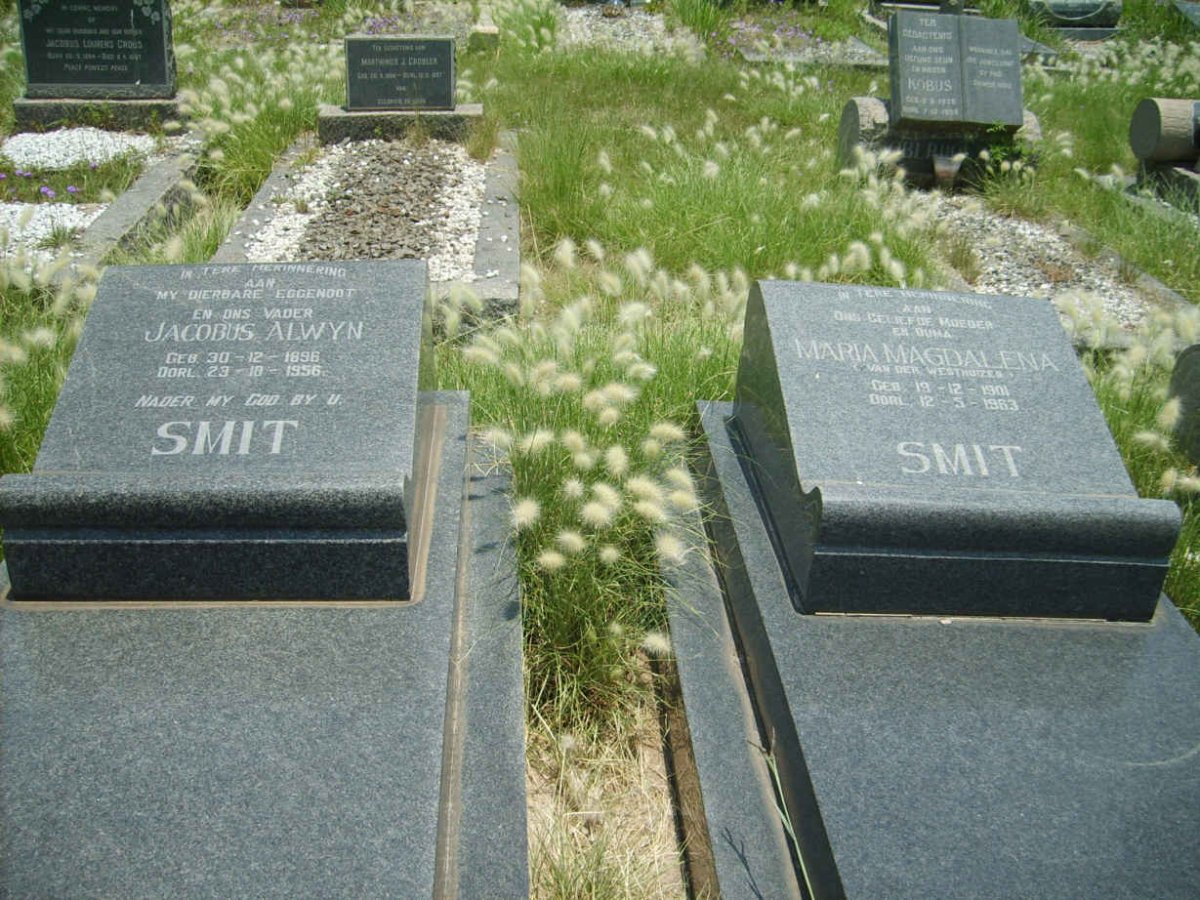 SMIT Jacobus Alwyn 1896-1956 &amp; Maria Magdalena VAN DER WESTHUIZEN 1901-1963
