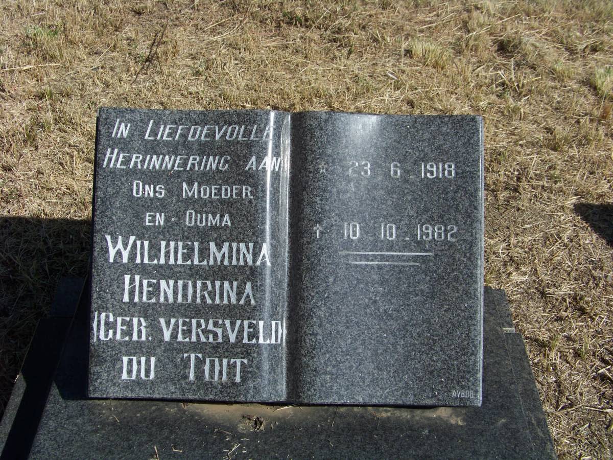 TOIT Wilhelmina Hendrina, du nee VERSVELD 1918-1982