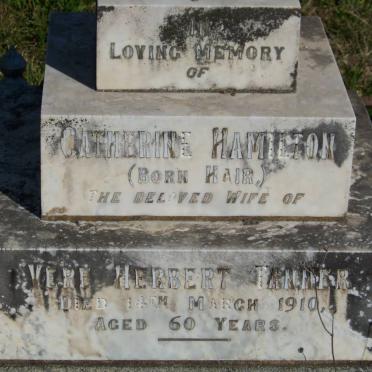 TANNER Catherine Hamilton nee HAIR -1910