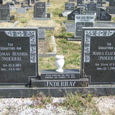 UNDERHAY Thomas Hendrik 1903-1987 &amp; Maria Elizabeth STEYN 1907-2002