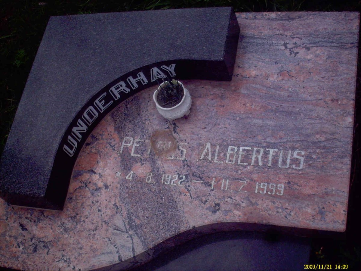 UNDERHAY Petrus Albertus 1922- 1999