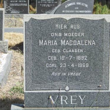 VREY Maria Magdalena nee CLAASEN 1892-1969