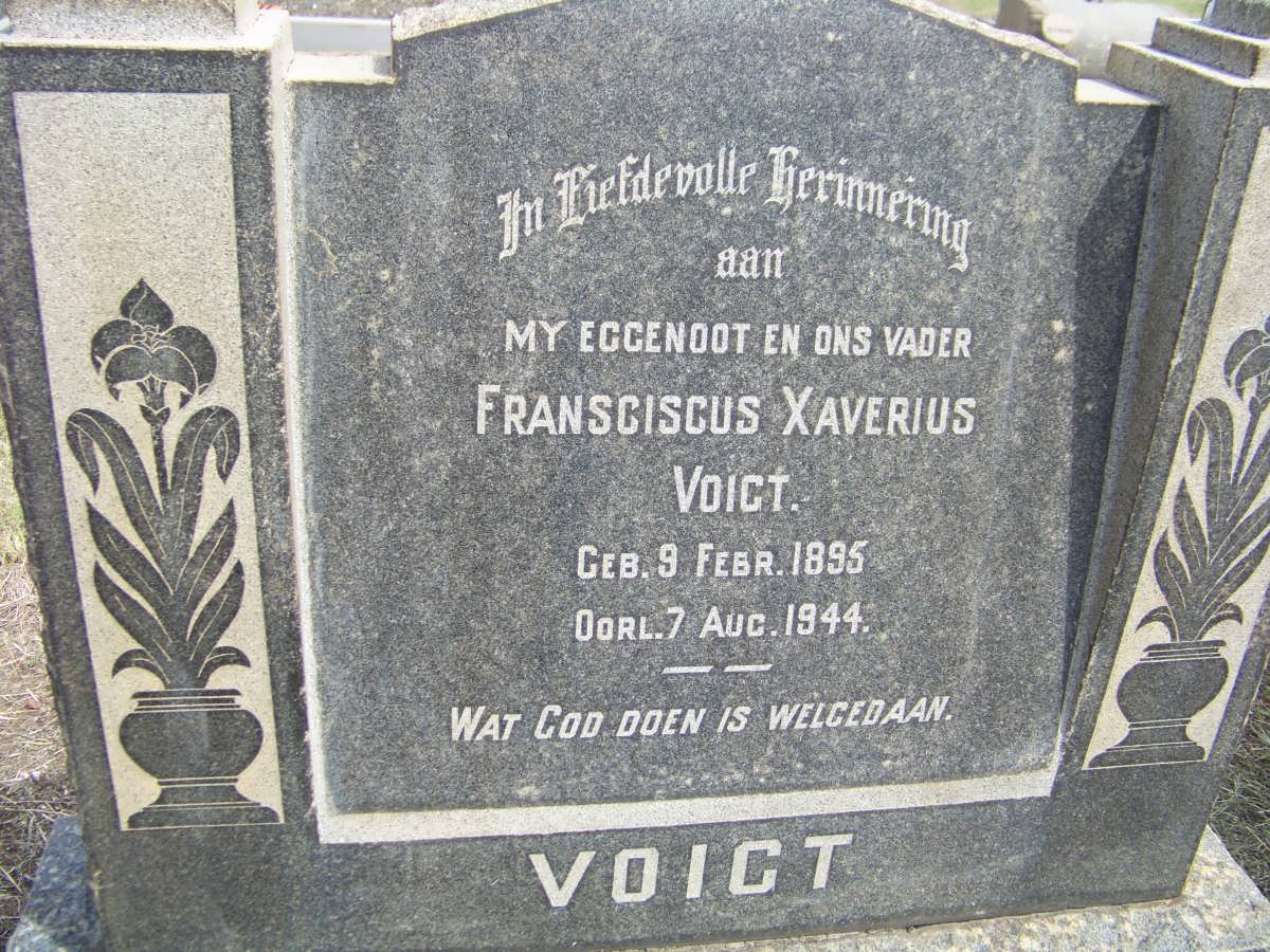 VOIGT Fransciscus Xaverius 1895-1944 :: SCHOEMAN Jacoba Johanna nee VOIGT 1927-2014 _2