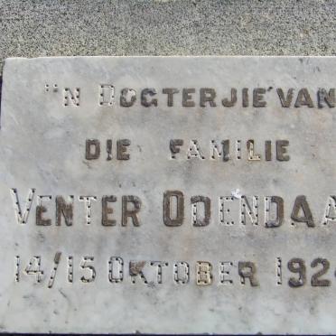 VENTER :: ODENDAAL dogtertjie 1924-1924