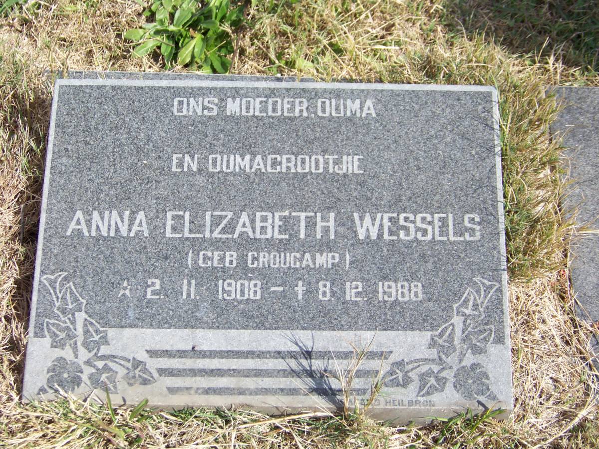 WESSELS Anna Elizabeth nee CROUCAMP 1908-1988