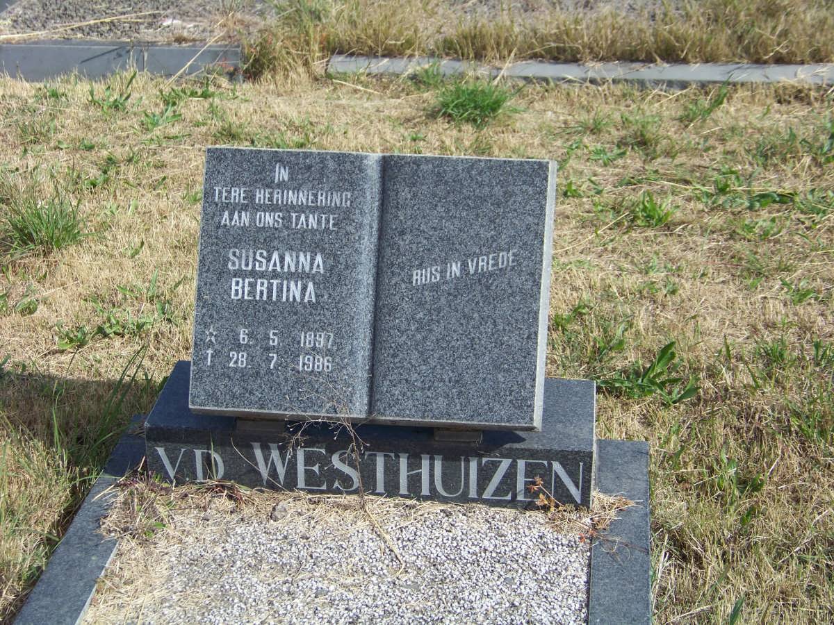 WESTHUIZEN Susanna Bertina, v.d. 1897-1986