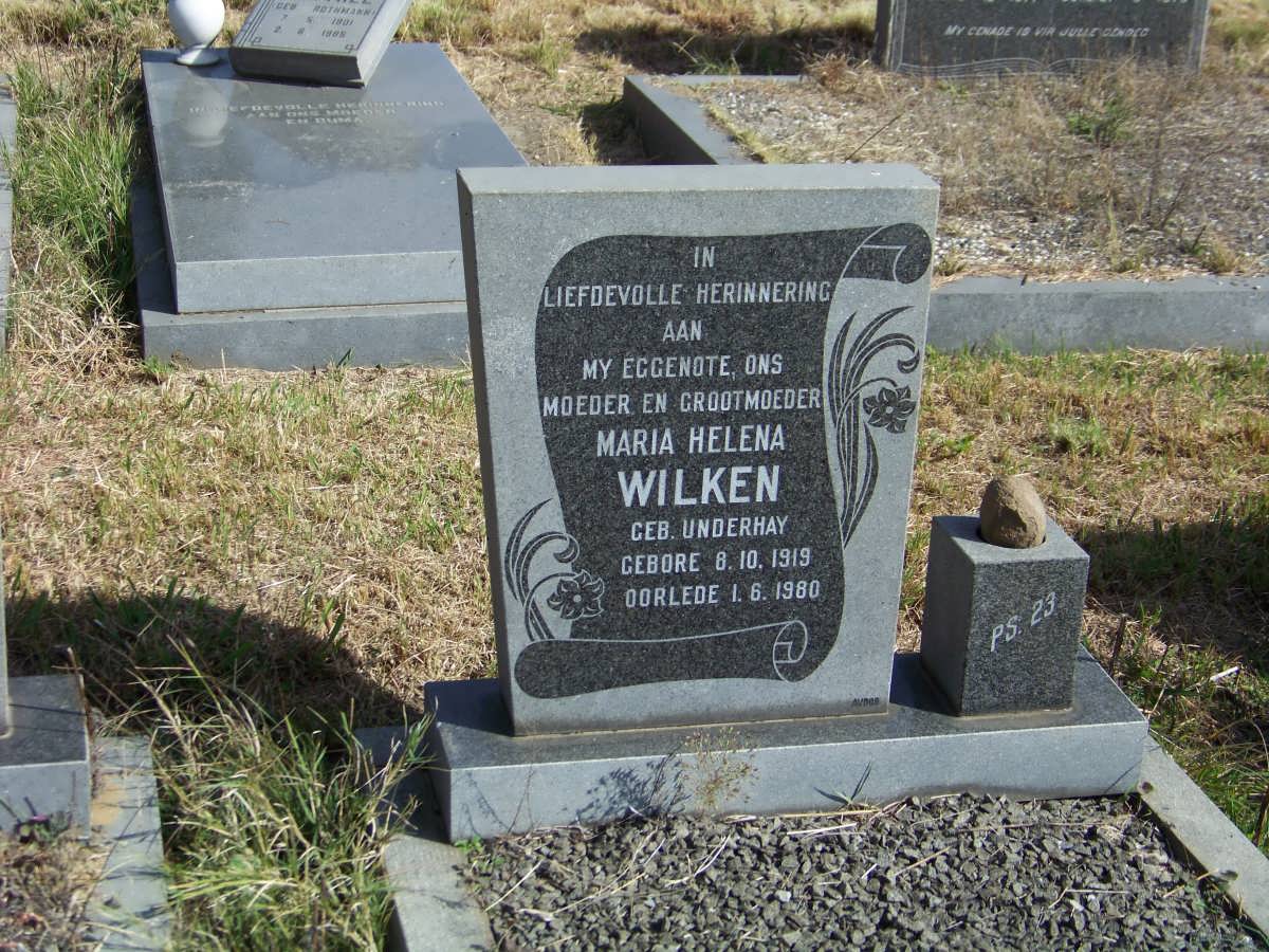 WILKEN Maria Helena nee UNDERHAY 1919-1980