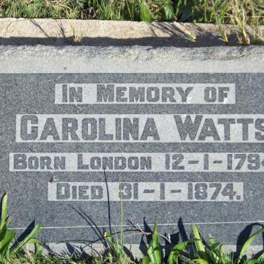WATTS Carolina 1794-1874