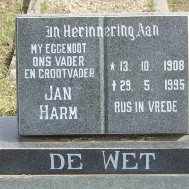 WET Jan Harm, de 1908-1995