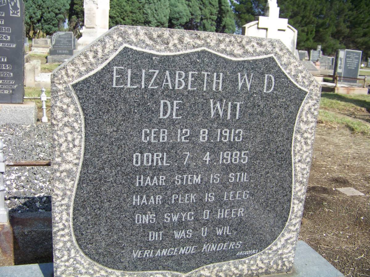 WIT Elizabeth W.D., de 1913-1985