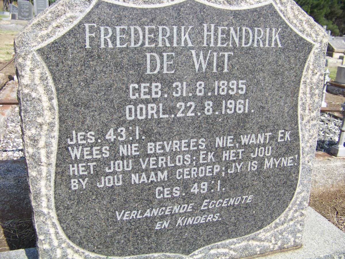 WIT Frederik Hendrik, de 1895-1961