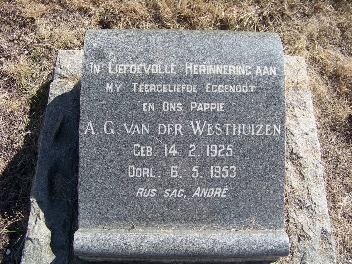 WESTHUIZEN A.G., van der 1925-1953