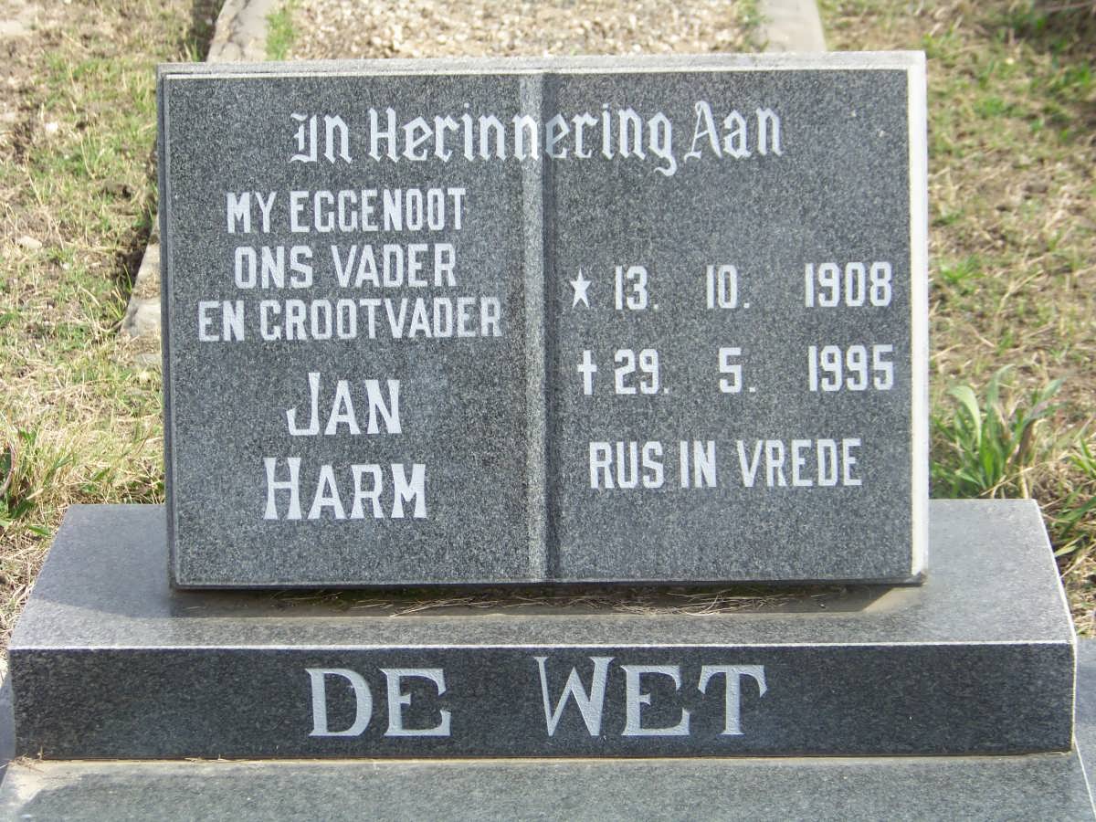 WET Jan Harm, de 1908-1995