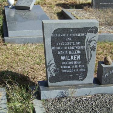 WILKEN Maria Helena nee UNDERHAY 1919-1980