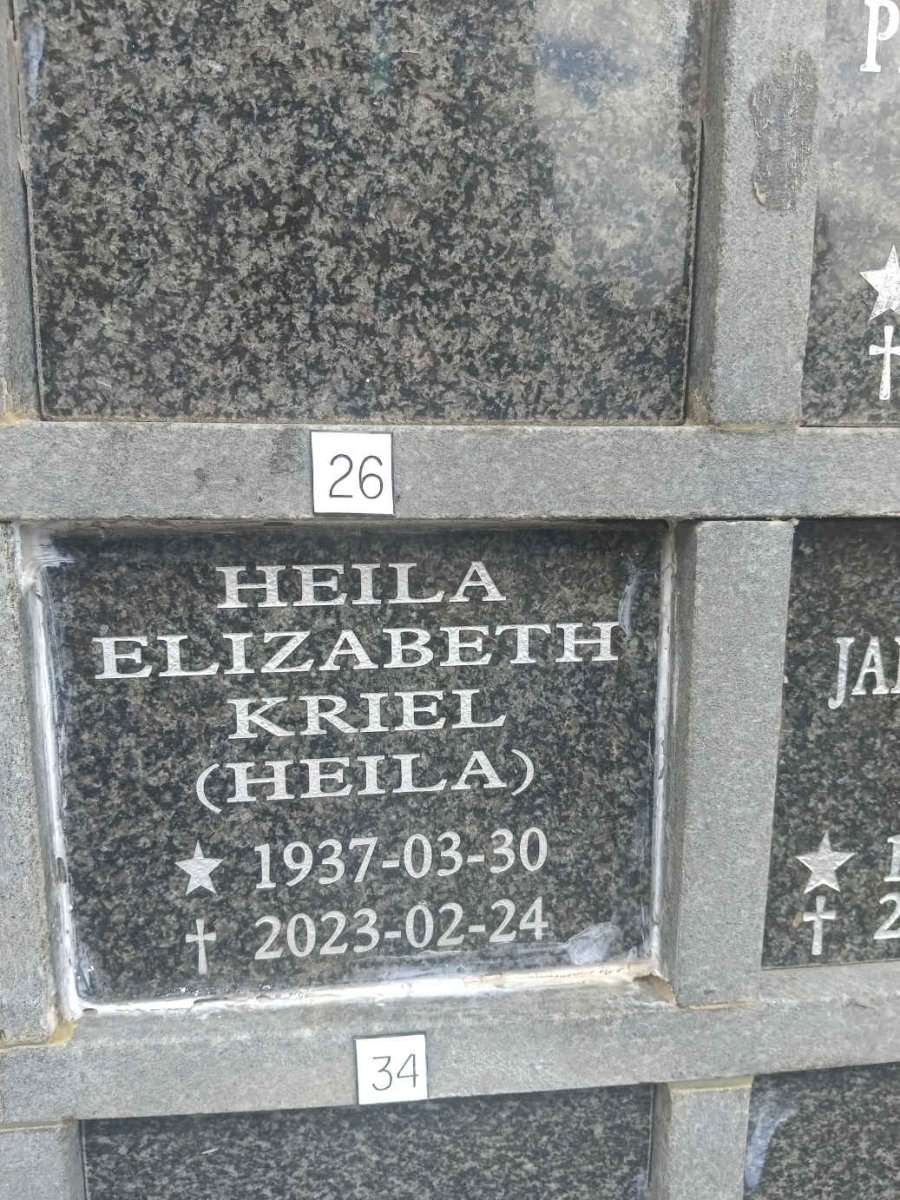 KRIEL Heila Elizabeth 1937-2023