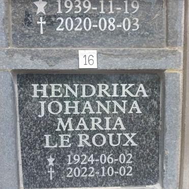 ROUX Hendrika Johanna Maria 1924-2022