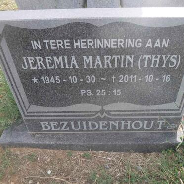 BEZUIDENHOUT Jeremia Martin 1945-2011