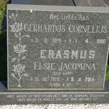 ERASMUS Gerhardus Cornelius 1926-1996 &amp; Elsie Jacomina KAPP 1928-2014
