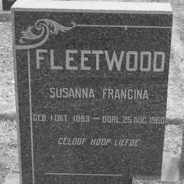 FLEETWOOD Susanna Francina 1883-1960