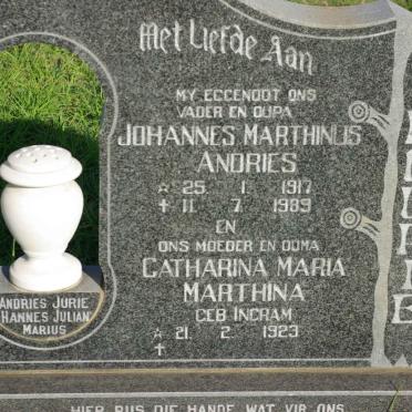 FOURIE Johannes Marthinus Andries 1917-1989 &amp; Catharina Maria Marthina INGRAM 1923-