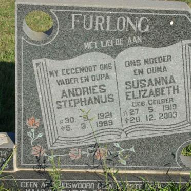 FURLONG Andries Stephanus 1921-1989 &amp; Susanna Elizabeth GERBER 1919-2003