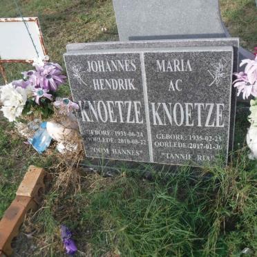 KNOETZE Johannes Hendrik 1931-2010 &amp; Maria A.C. 1935-2017