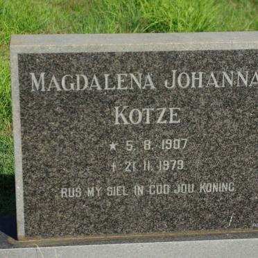 KOTZE Magdalena Johanna 1907-1979