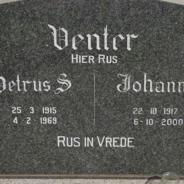 VENTER Petrus S. 1915-1969 &amp; Johanna C. 1917-2000