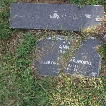 ? Ann nee HAASBROEK 193?-201?