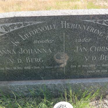 BERG Jan Christoffel, v.d. 1894-1947 &amp; Anna Johanna NEL 1895-1972