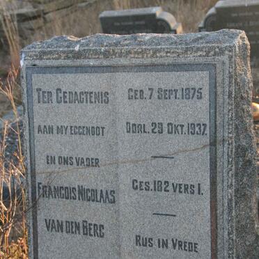 BERG Francois Nicolaas, van den 1875-1937