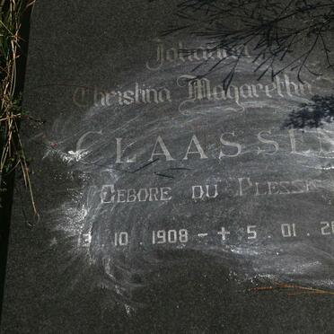 CLAASSEN Johanna Christina Magaretha nee DU PLESSIS 1908-2002