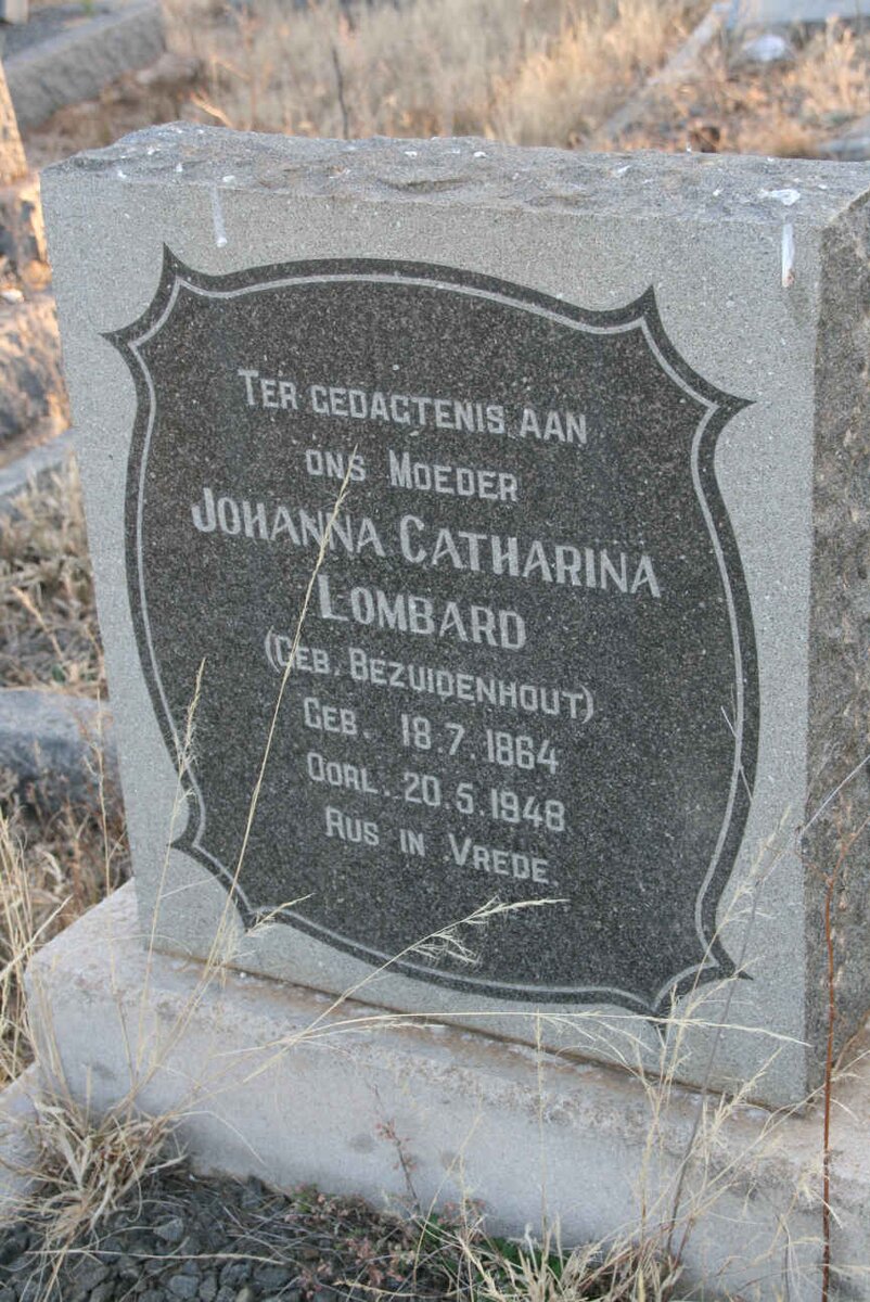 LOMBARD Johanna Catharina nee BEZUIDENHOUT 1864-1948