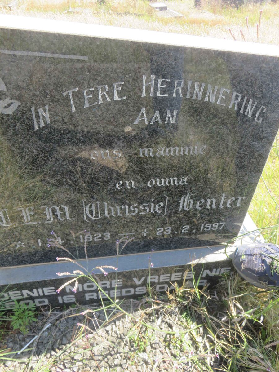 VENTER P.?. 1911-1978 &amp; C.F.M. 1923-1997