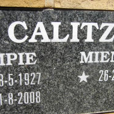 CALITZ Ampie 1927-2008 &amp; Miemie 1928-