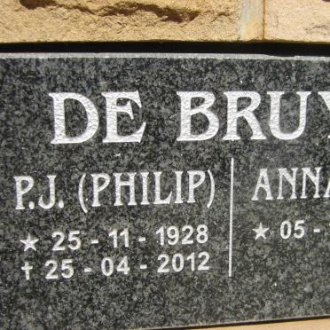 BRUYN  P.J., de 1928-2012 &amp; Annaline 1932-